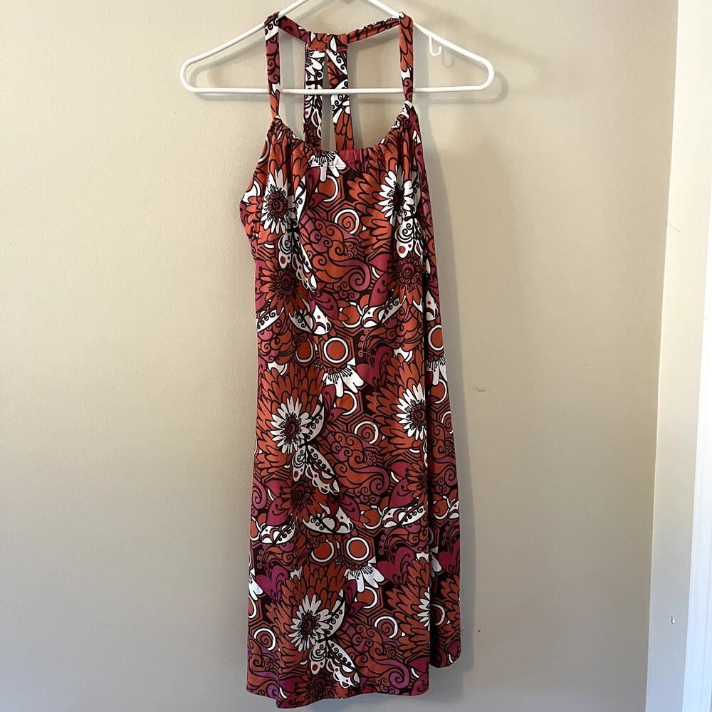 prAna Floral Patterned Quinn Scoop Neck Dress Women's Small